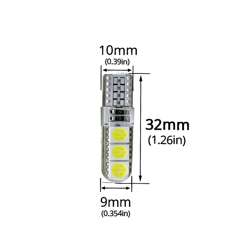 100 шт. лейтес супер яркий T10 светодиодные лампы 194 5050 6 smd DC 12V номерного знака