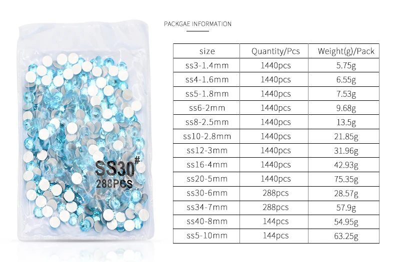 Стразы AAA crystal AB SS3-SS12, цветные стразы без горячей фиксации, Стразы для ногтей, 3D дизайн ногтей