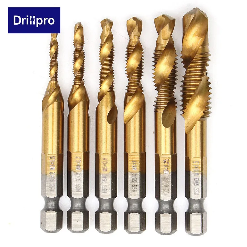 Drillpro Hss Сверло комбинированное сверло Зенковка набор титановый винт кран сверло набор Высокое качество