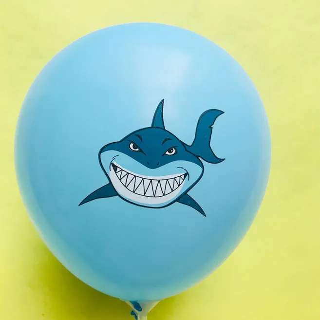 12 дюймов Angry Shark латексные воздушные шары морской тематики вечерние воздушные шары на день рождения для детской вечеринки надувные игрушки - Цвет: 15ps blue shark