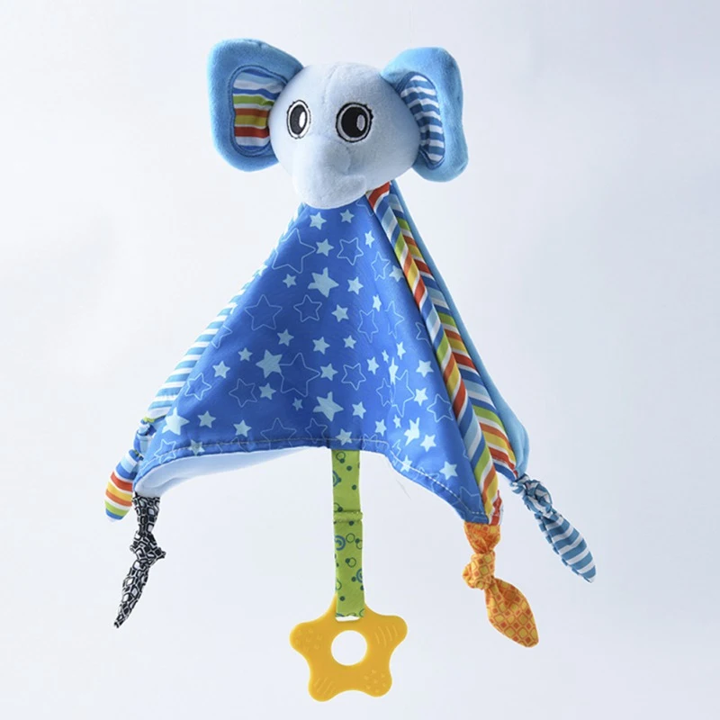 Детские мягкие плюшевые погремушки с мультяшными животными игрушки для