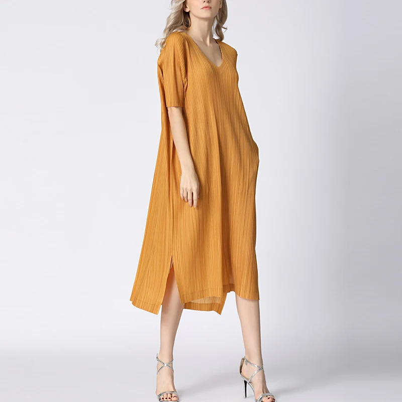 Changpleat летняя коллекция 2019 свободные женские платья Miyak плиссированное модное