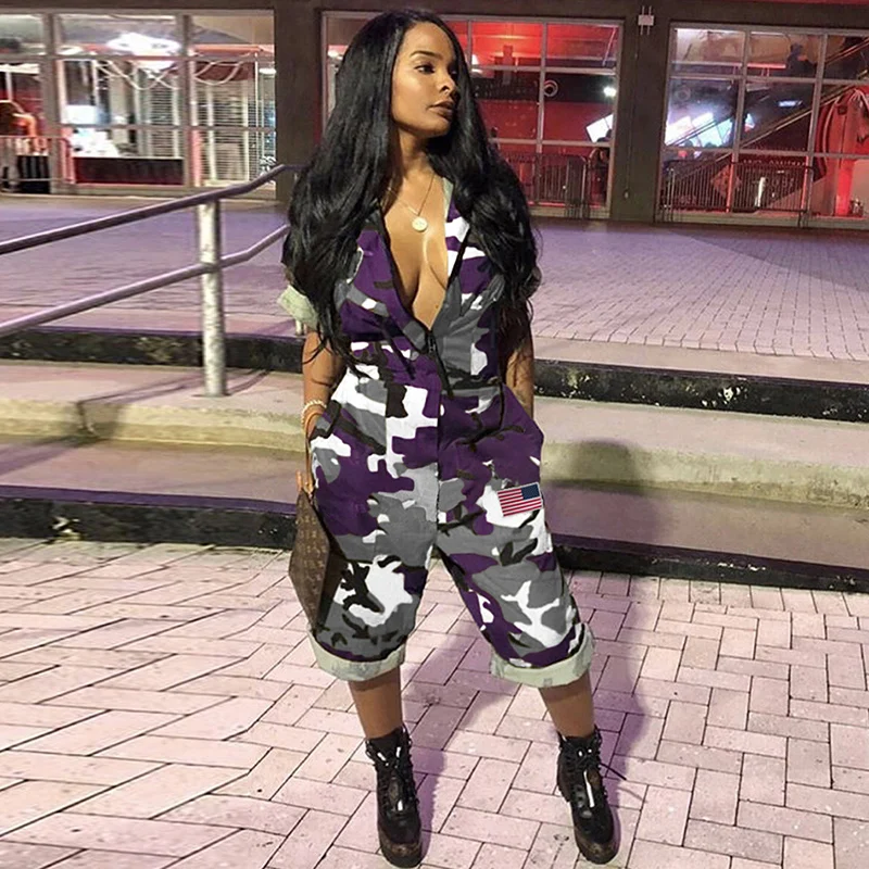 Женский камуфляжный комбинезон армейские шорты-карго в стиле милитари костюм