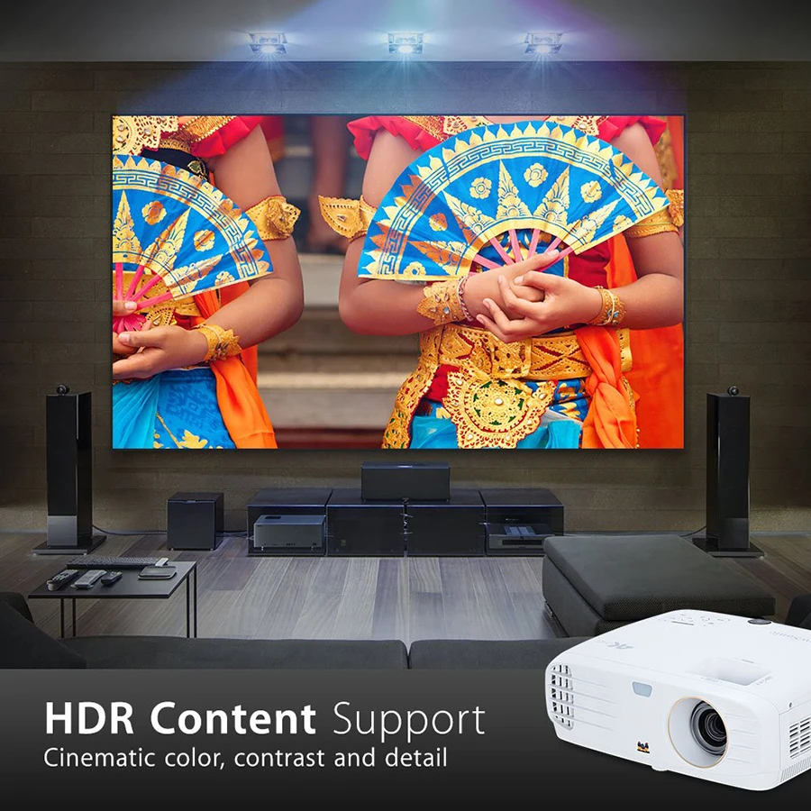 Вьюсоник PX727 4K проектор ультра FULL HD видео мультимедийный проектор DLP домашний кинотеатр 3840x2160 2200 ANSI люмен светодиодный светильник передача данных HDMI