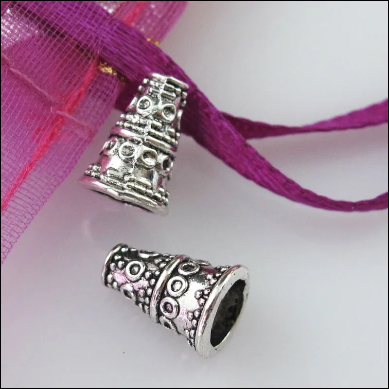 Мода для выведения токсинов 40 шт Тибетский серебристый цвет конус Динамик конец