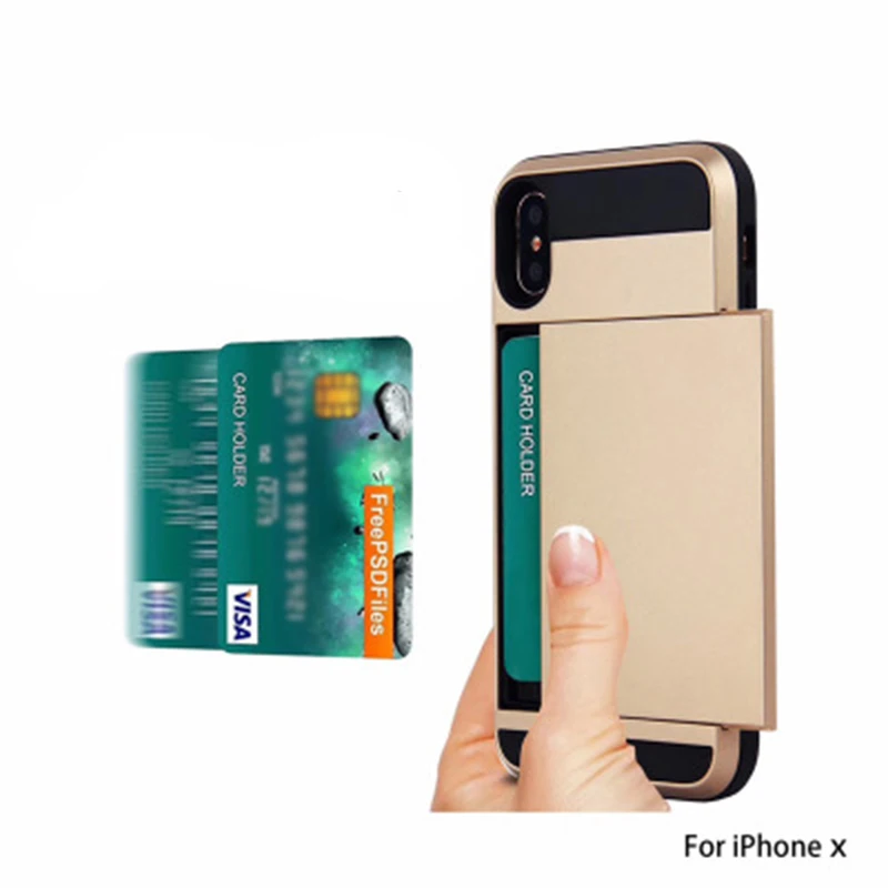 Скользящая крышка PC + держатель TPU чехол для телефона iPhone11Pro 8 7 Plus XS Max iphone XR