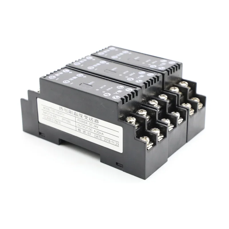 

Thermal Resistance PT100 CU50 Temperature Transmitter Signal Isolator Converter 4-20mA Output Module 0-10V
