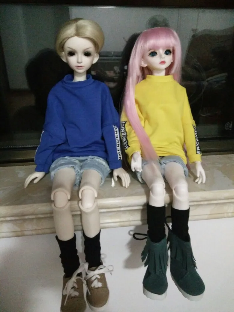 T02-X548 Blyth кукольные одежда 1/3 1/4 bjd 1/6 мягкого плюша; аксессуары для куклы хлопковый свитер, футболка, джинсы, Носки 3 шт./компл