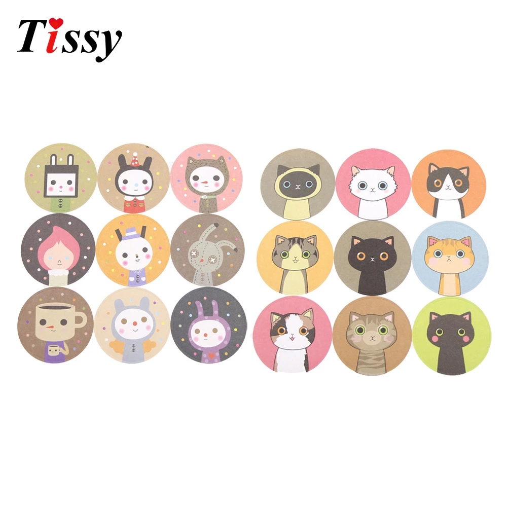 90 шт. бумажные наклейки для сумок кошек и девочек печенья конфет DIY Рождество/День