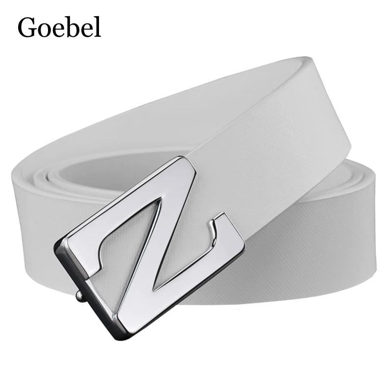 Ремень с гладкой пряжкой мужской дизайнерский кожаный пояс роскошной