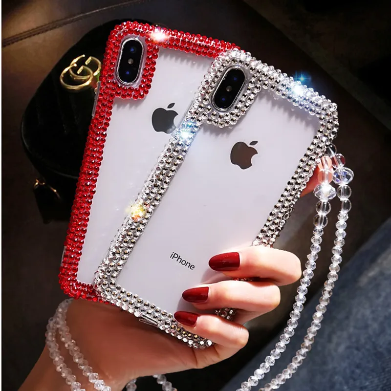 Роскошный чехол для телефона с кристаллами и бриллиантами iPhone11 Pro MAX X XS XR 6 6s 6plus 7