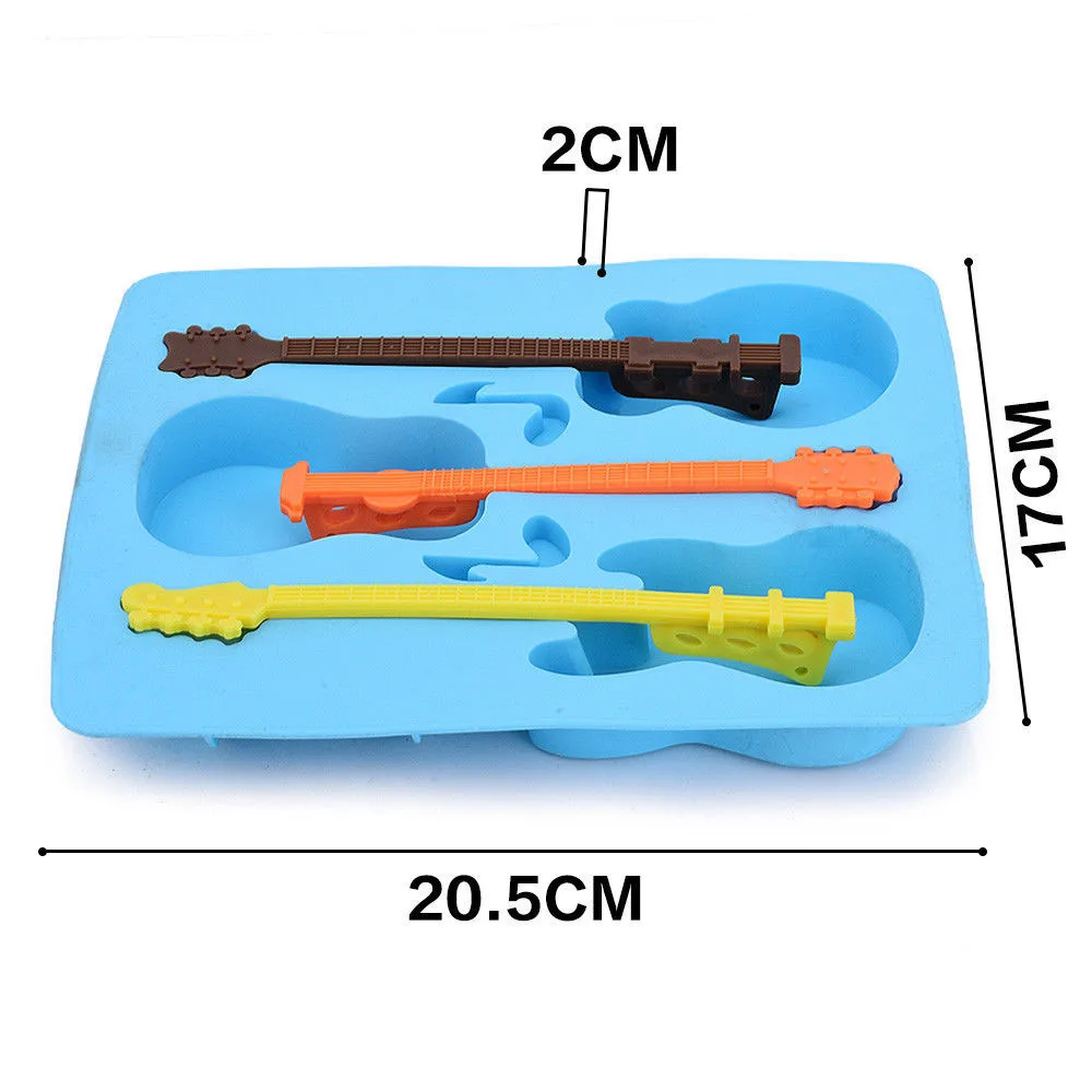 Ice Maker Silicon Cube Guitar Silicone Chocolate Concert Music Celebration Fun Tray Mold K718 |