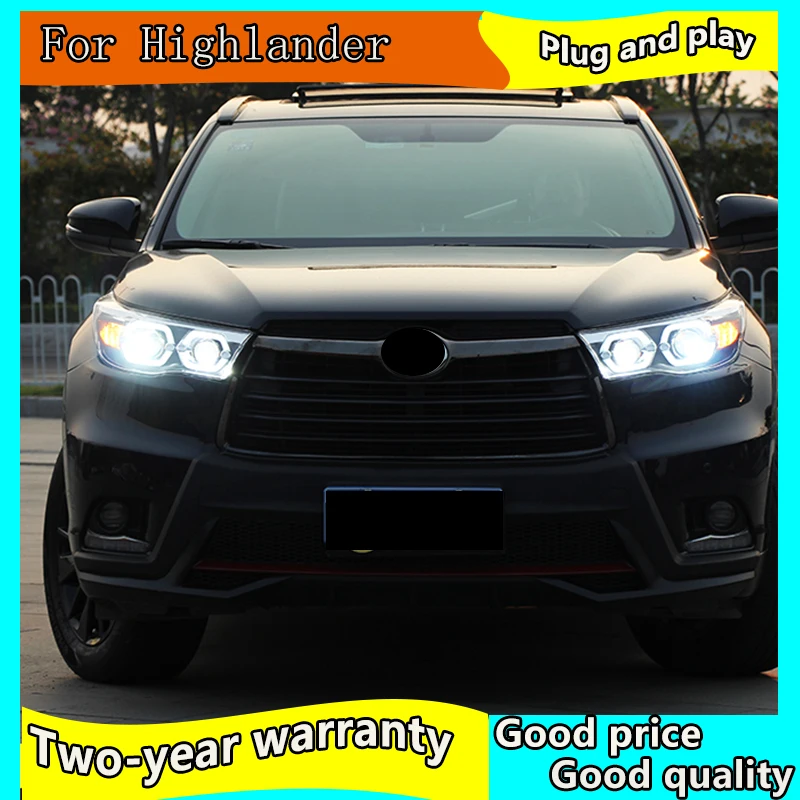 Автомобильный Стайлинг Головной фонарь для Toyota Highlander 2015-2017 Светодиодный H7/D2H