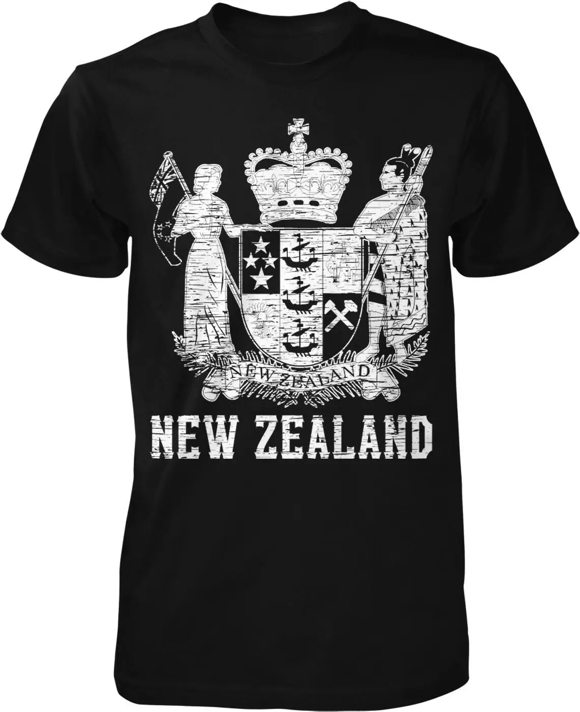 Забавная футболка в стиле унисекс из Новой Зеландии с изображением герба короны