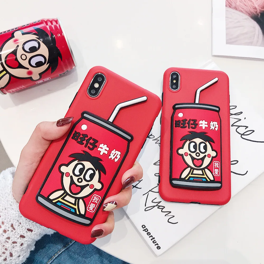 Молочный напиток для iPhone X Xs XR Max Чехол мобильного телефона iPhone6s 7 8 Plus молочный