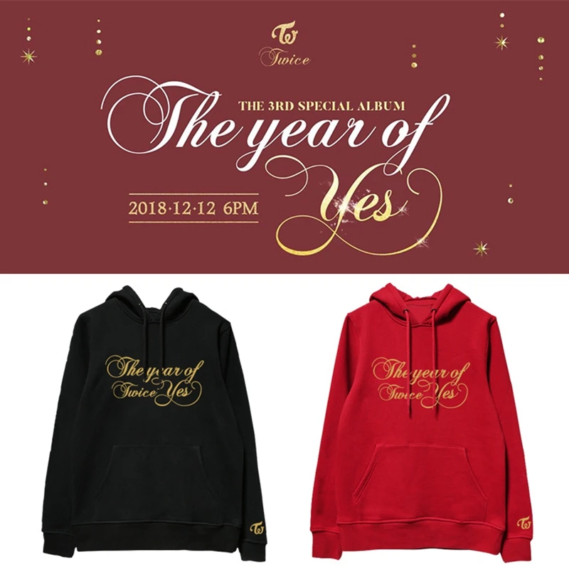 Мужские толстовки с капюшоном Kpop twice Album the year of Yes пуловер унисекс длинным рукавом