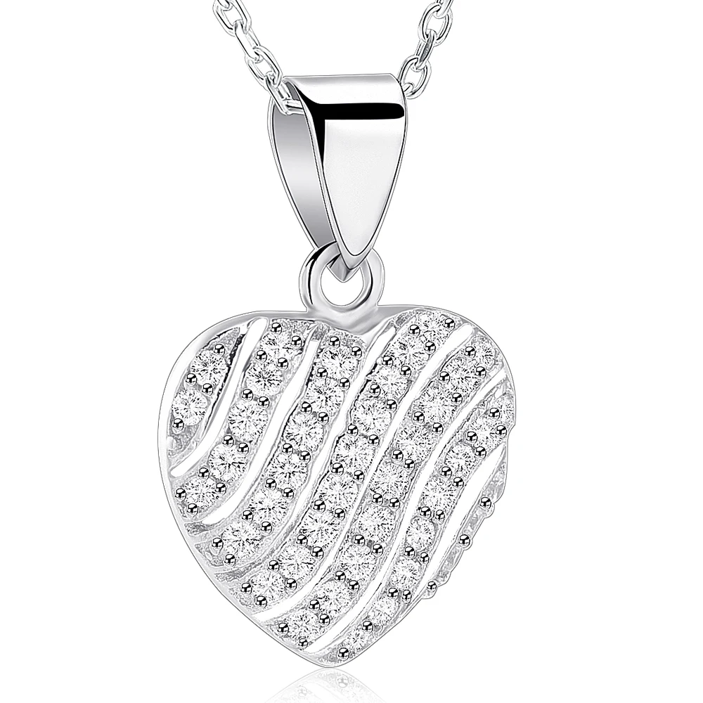 

Цепочка с подвеской в виде сердца IJS0001 из стерлингового серебра 925 пробы с блестящим цирконием для свадьбы/выпускного вечера