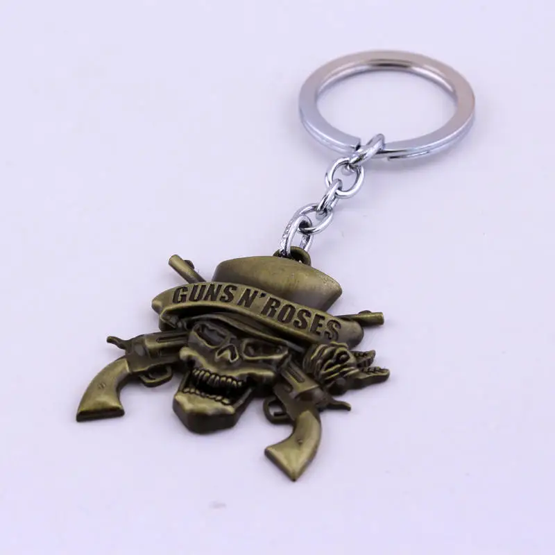 MQCHUN музыкальная группа GnR Guns N' Roses Death Logo брелок может дропшиппинг металлические