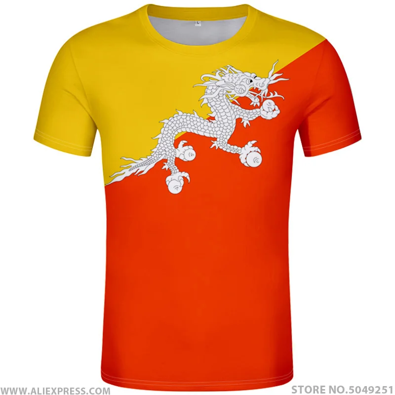 BHUTAN t shirt free custom made name number btn country t-shirt bt black nation flag kingdom diy red college print photo clothes