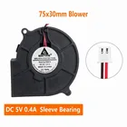 Gdstime DC 5 в 75x30 мм 75 мм вентилятор ПК компьютер Вентилятор охлаждения процессора 7,5 см центробежный бесщеточный охладитель
