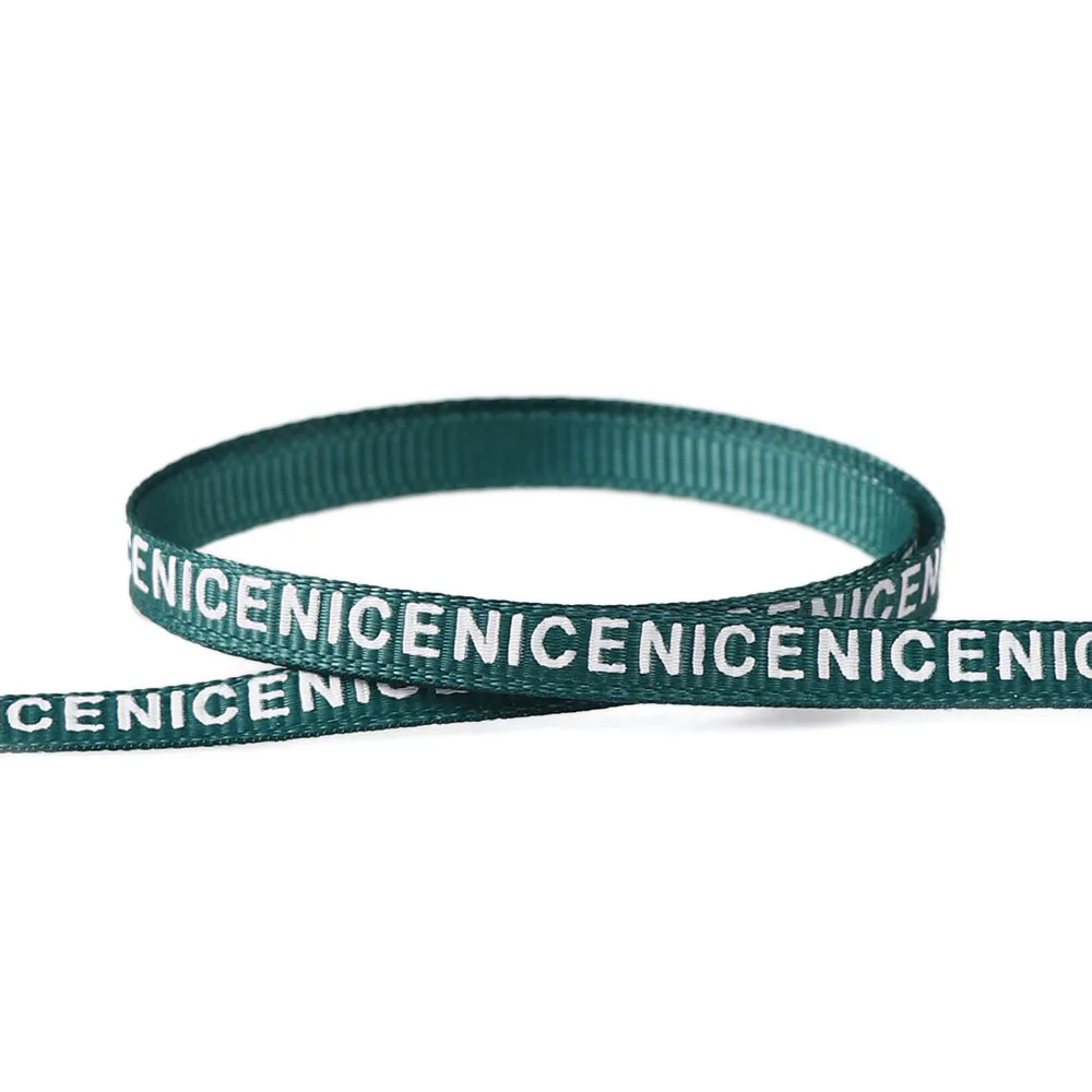 P 7mm 10 yards 7/10 мм 10 ярдов винт полиэфирной нити письмо красивым принтом Grosgrain вечерние Свадебные украшения подарок с бантом ленты для поделок карточная игра подарки - Цвет: P 7mm 10 yards