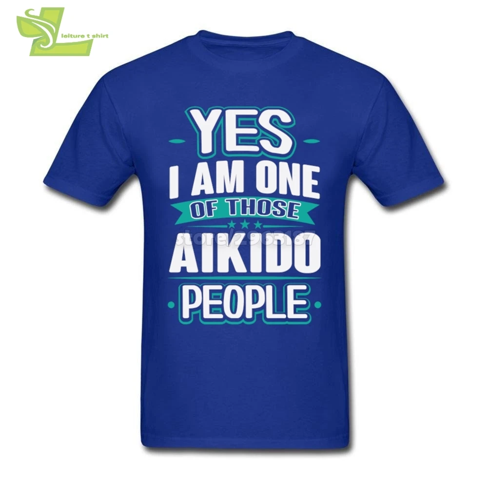 Футболка мужская с надписью Yes I Am One Of That Aikido People хлопковая тенниска короткими