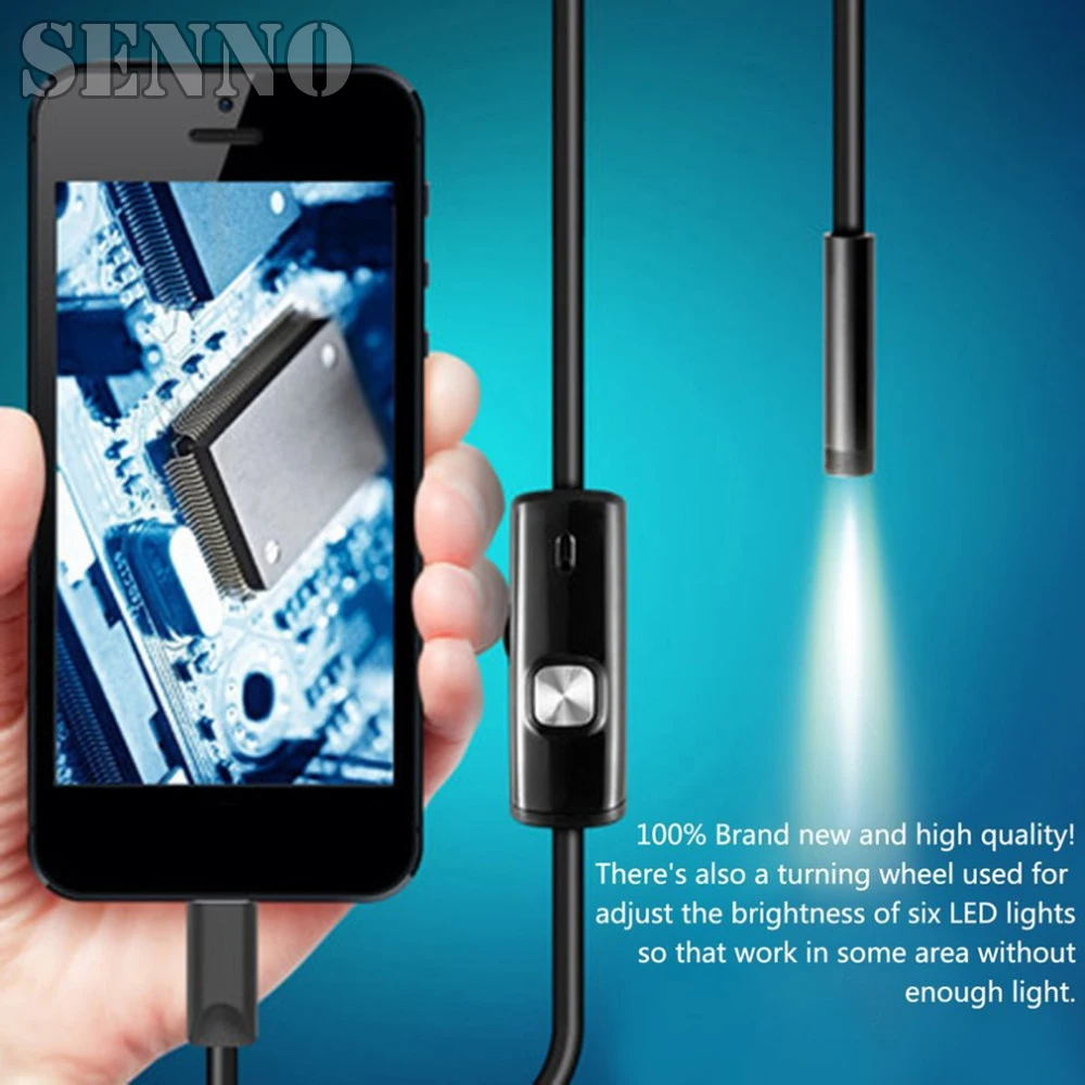 Объектив 7 мм 1 2 м кабель USB камера для осмотра гибкий/жесткий провод