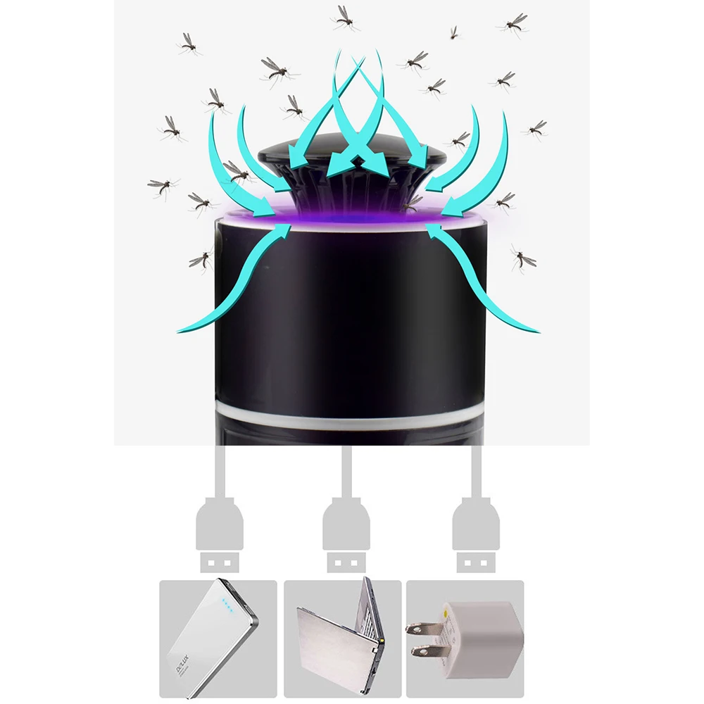 Электрическая USB-лампа-убийца комаров бесшумный СВЕТОДИОДНЫЙ Прибор для борьбы с