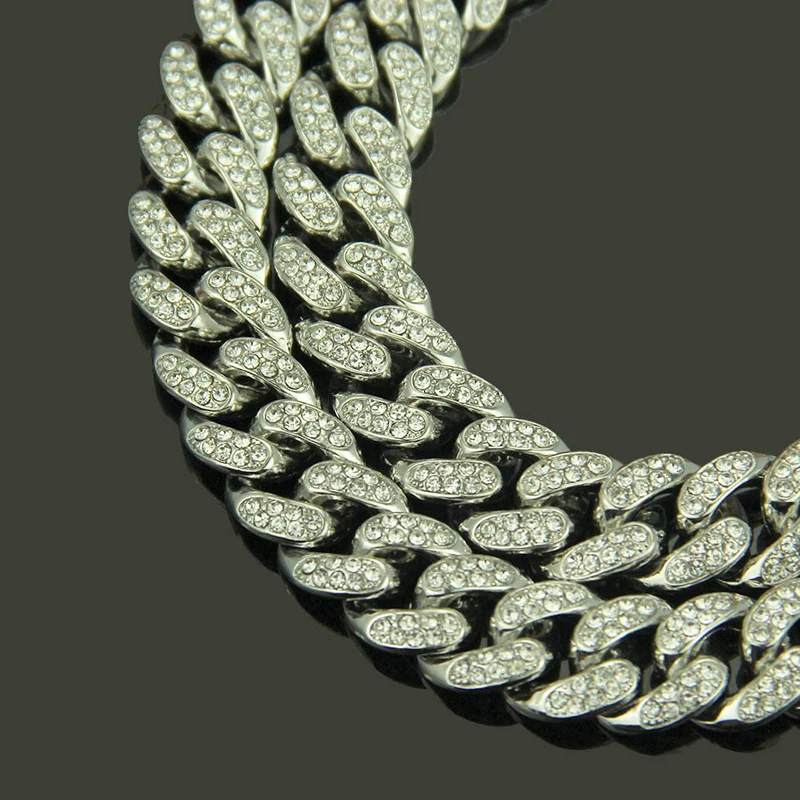 Iced Out, полностью Стразы, кантри, кубинская цепочка, ожерелье, золото, проложили CZ, шикарное ожерелье s для мужчин, хип-хоп ювелирное изделие