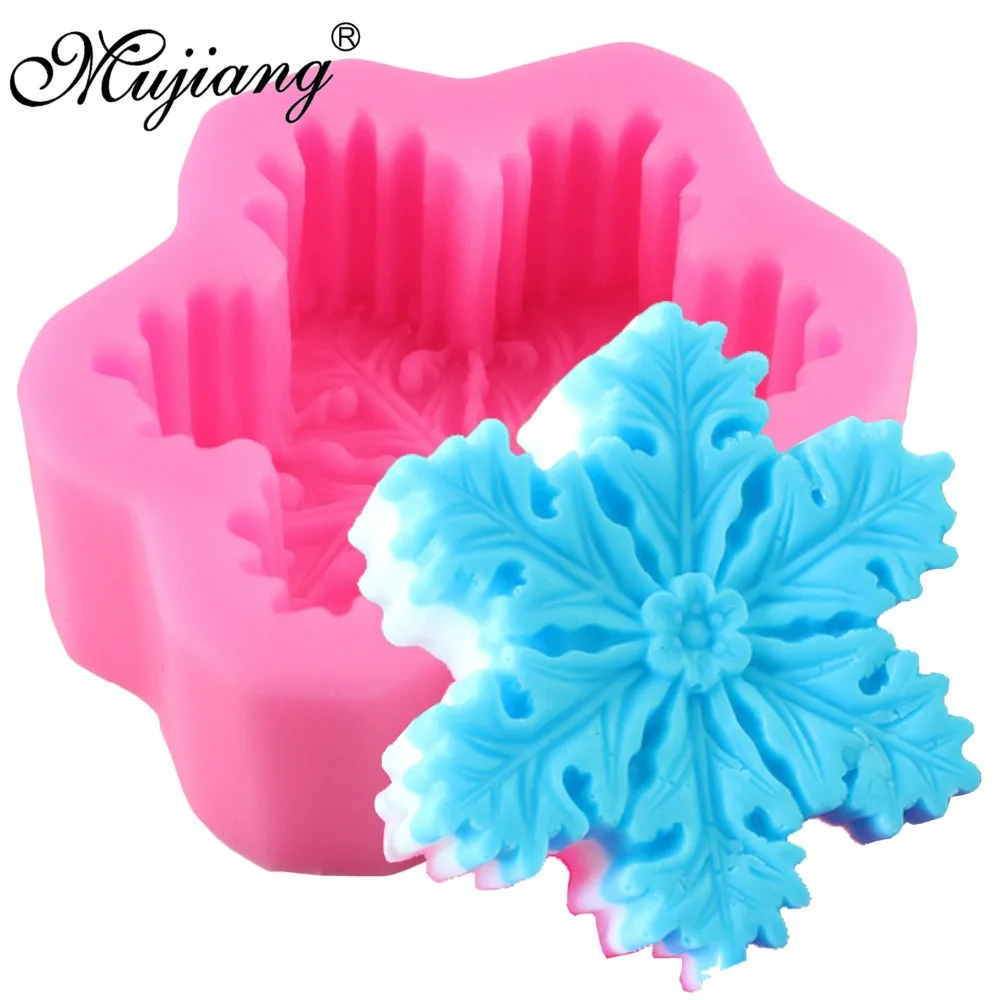 Mujiang Снежинка силиконовая форма для свечей глина мыльные формы рождественская