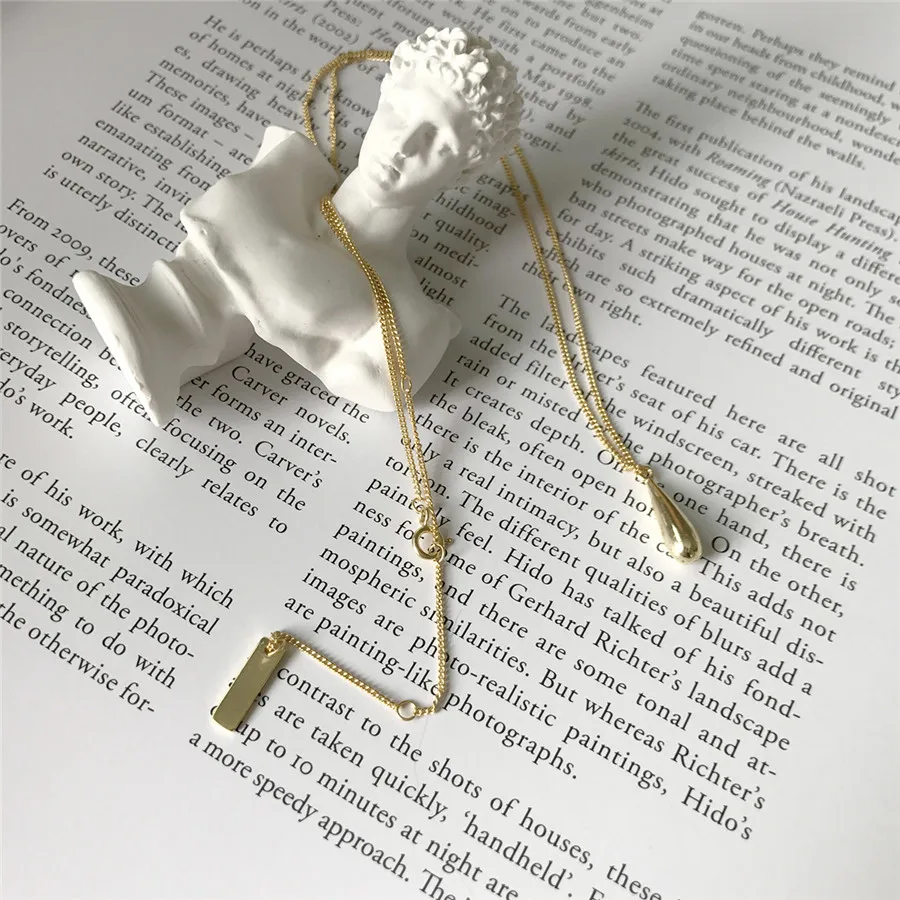 Ожерелье с подвеской в виде капли воды Martick золотого цвета для женщин Настоящее