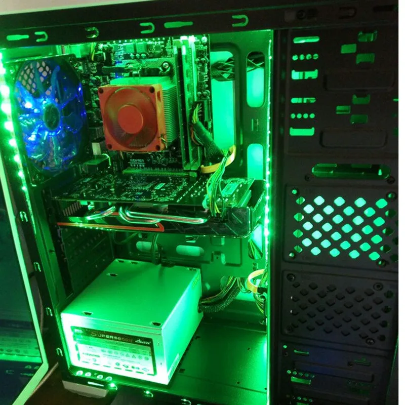 USB 5V 60LED полосы светильник под кабинет неоновый светильник лампы ленты RGB Цвет Водонепроницаемый с регулируемой яркостью гибкая лента с дистанционным управлением Управление