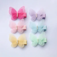 24pclot animal shape small hair clip accessories lovely butterfly kid hairpin beads girls barrettes double level autumn style