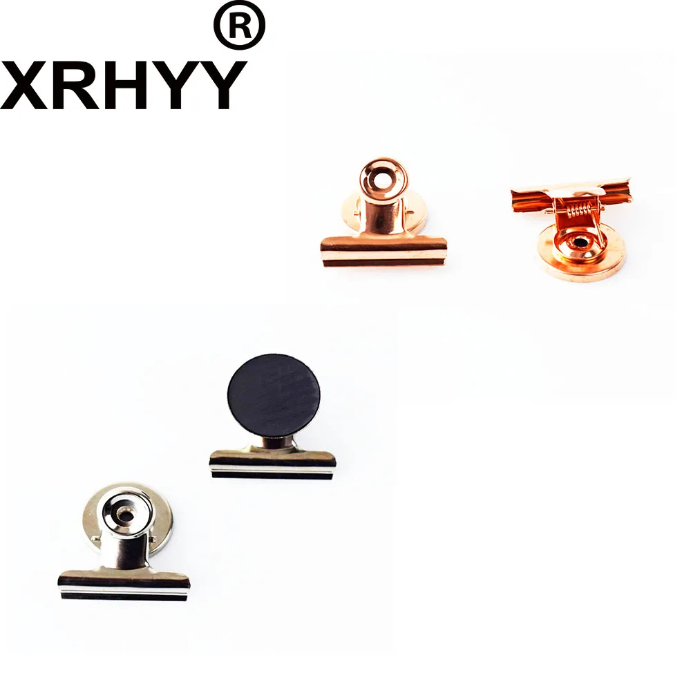 Набор из 2 металлических магнитных зажимов для холодильника серебристого и