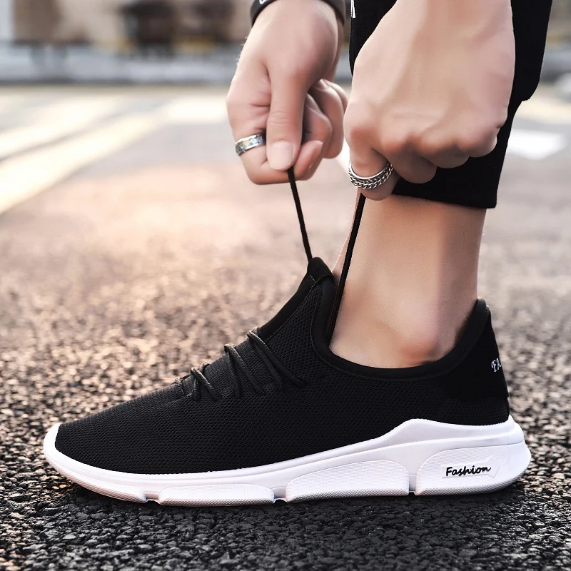 2019 Новая мужская повседневная обувь легкая на шнуровке белые удобные дышащие