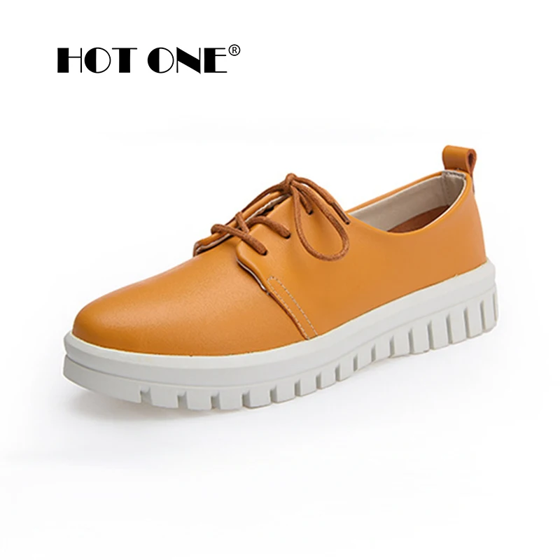 Женщины Плоские Туфли На Платформе 2017 Новый Женщина Кожаный Шнурок до для Дам