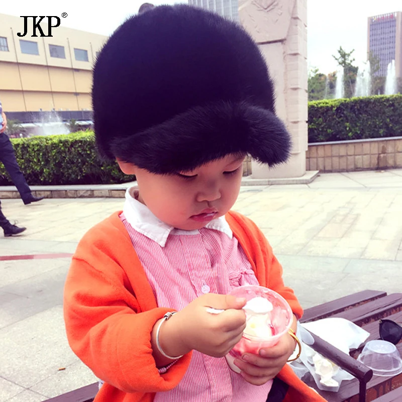 Детские зимние шапки из натурального меха норки детская шапка для мальчиков и