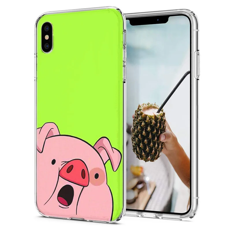 Soft Phone Case For iPhone X XS XR Covers TPU Colorful Pig Cat Cute Pattern Painted Fundas iPhone6 7 Max M111 |