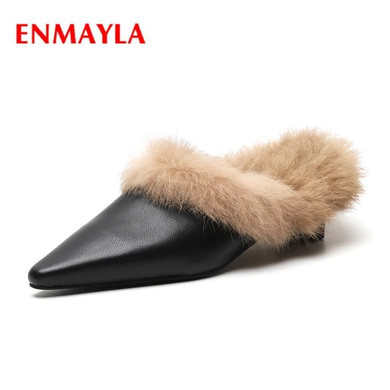 

ENMAYLA Basic Pointed Toe Slip-On Ankle Boots Women Boots Zapatos De Mujer Booties Womens Winter Boots Size 34-40 ZYL1560