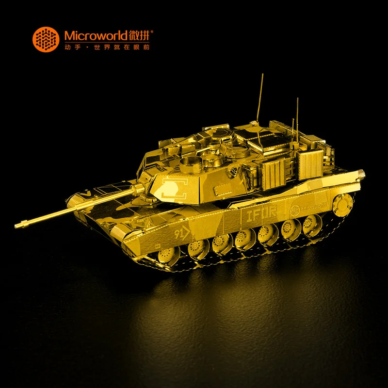 Microworld 3D металлические модели M1 Abrams Танк модель DIY лазерная резка головоломка