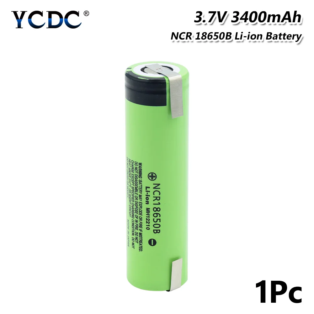1x3,7 V Volt NCR 18650B 18650 литий-ионные литиевые батареи 3400mAh высокий расход 18650 батарея для светодиодный фонарик микрофон налобный фонарь