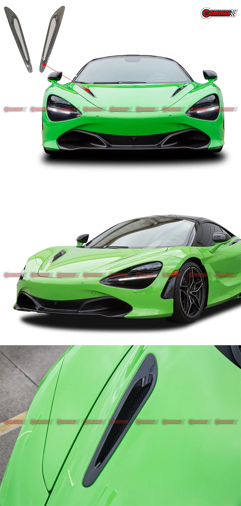 Аксессуары для капота из углеродного волокна 720 s, Накладка крышки капота, карбоновые детали, модификация капота двигателя, Стайлинг автомобиля