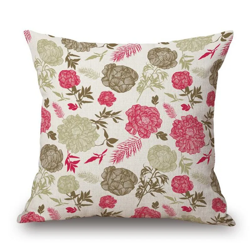 Декоративные Чехлы для подушек в европейском стиле с цветами естественном чехлы
