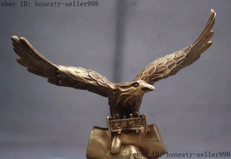 Китайский Фэншуй латунная Статуэтка для богатства Dapeng Eagle Hawk Lanneret Bird | Дом и сад