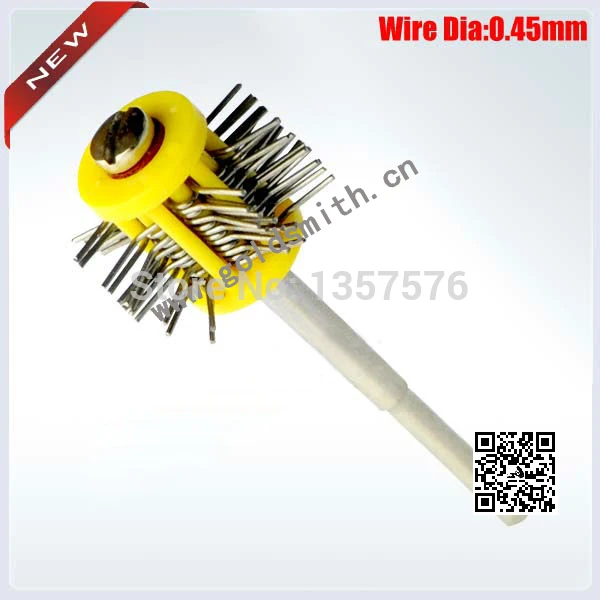 

FREE SHIPPING!!!Mounted Matt Brush Yellow Color 0.45mm Wire,Pro-Texturning Brushes,Good quality, Low price, Polishing Supplies