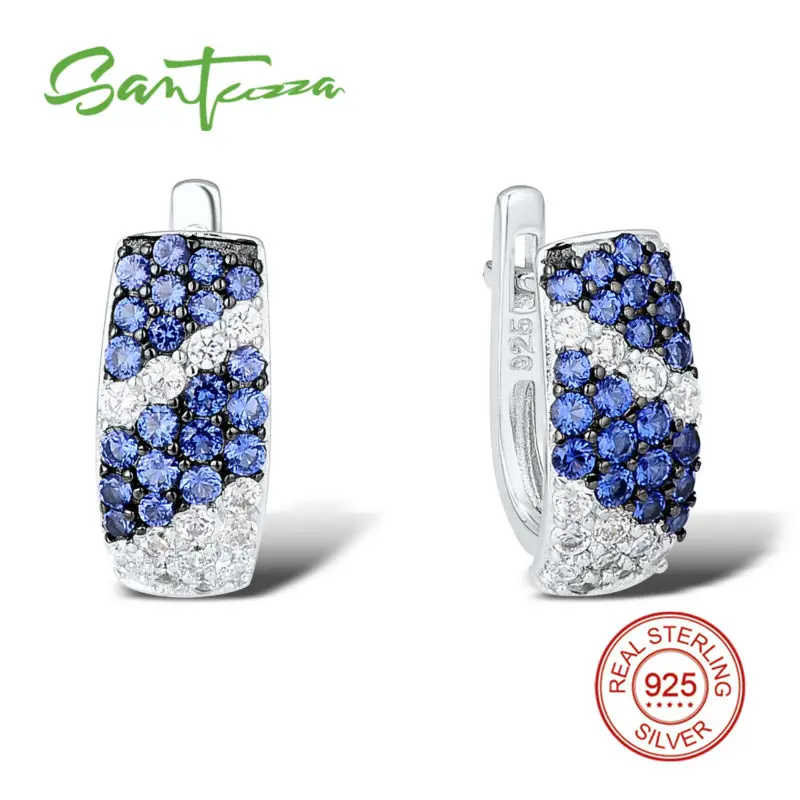 Женские серебряные серьги SANTUZZA 925 пробы серьги-клипс Серебро с камнями
