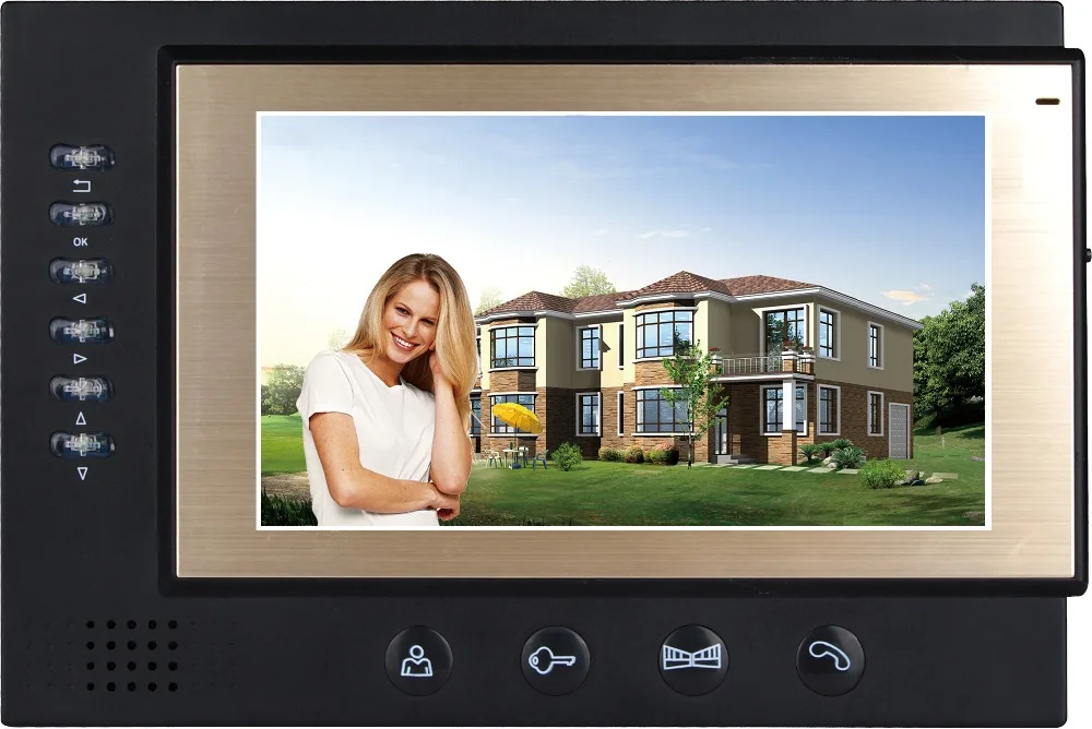New 7inch TFT Color Video door phone DP-701R record video telefono del portello notte versione intercom sistema Russia | Безопасность и