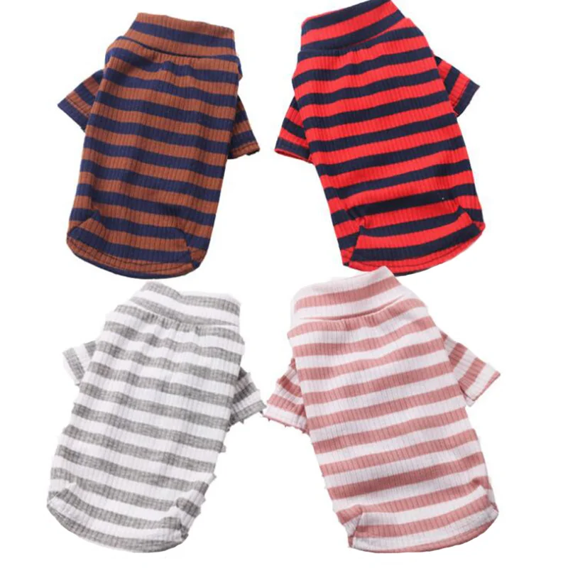 Dog Striped Elasticity Sweater Pet Dogs Hoodie Autumn Winter Clothes Cat Small Labrador Teddy Cotton Costume XS-XXL DOGGYSTYLE | Дом и сад