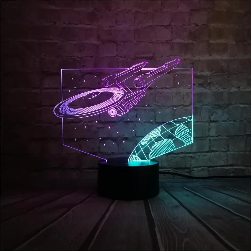 Мультипликационный разноцветный 3D светильник s лампа Звездных войн декоративная