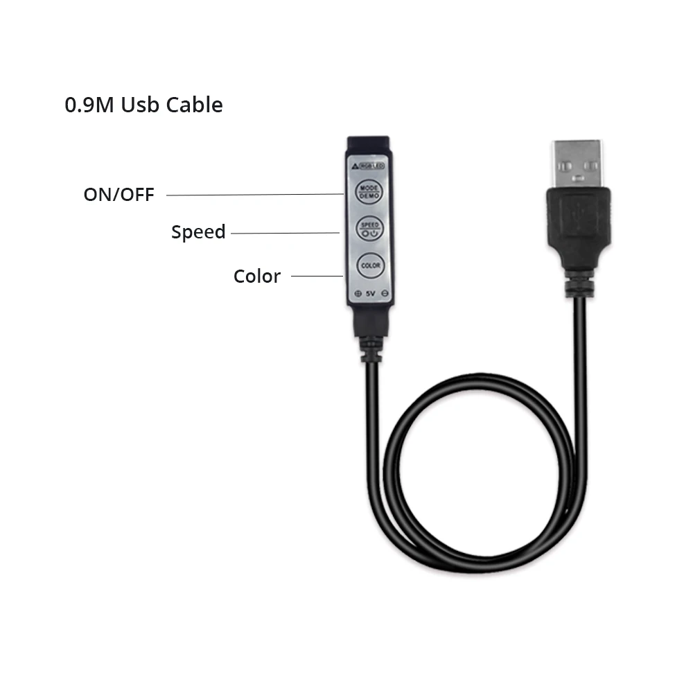 Светодиодная лента 5 В USB 5050 мини 3Key Controller гибкая светодиодная RGB светодиодный
